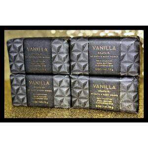 Bath & Body Works 5 oz Men's Vanilla Noir Shea Butter Cleansing Bar Soap x4